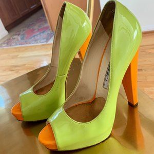 BRIAN ATWOOD NEON Patent Leather Pumps Size 8.5